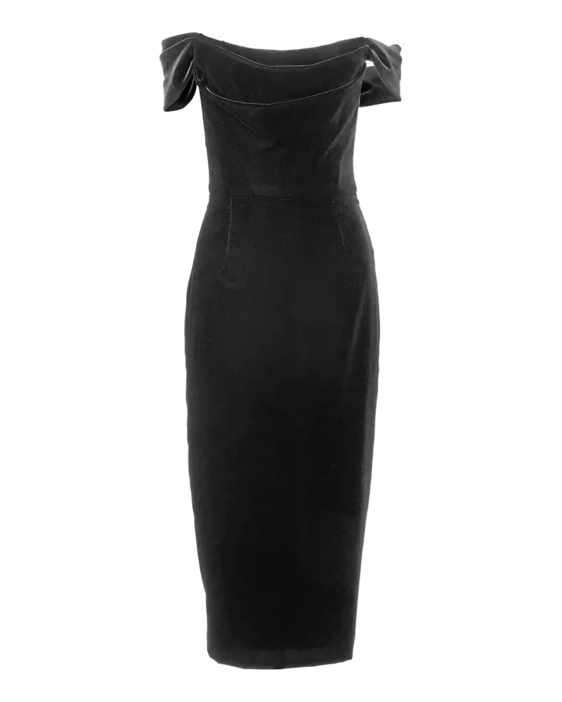 Carolina Herrera New York Schulterfreies Midikleid - Schwarz Schwarz
