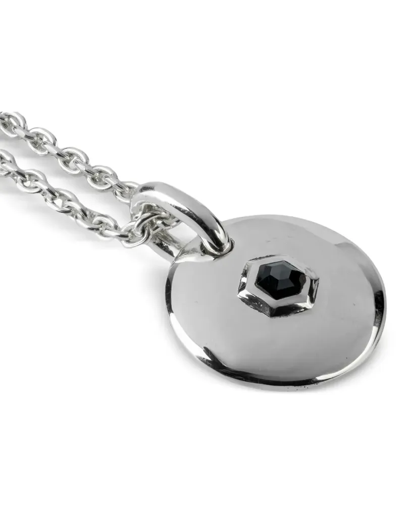 Parts Of Four Disk Halskette mit einem Diamanten - Silber Silber