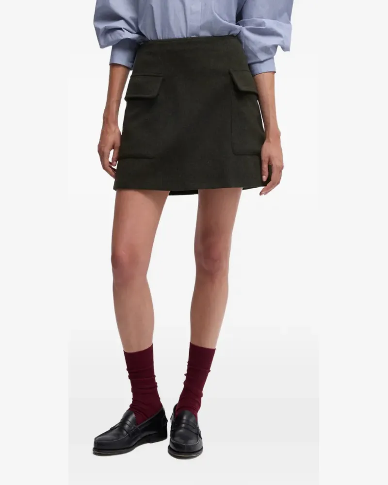 ASPESI flap-pocket mini skirt - Grün Grün