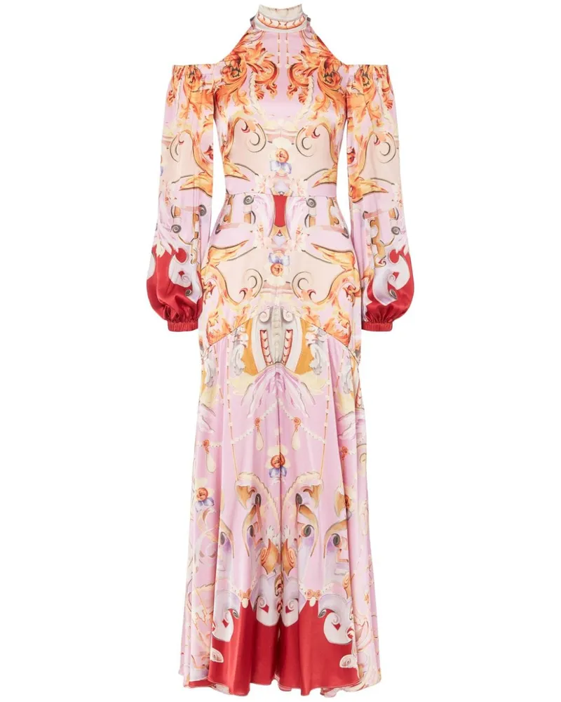 Temperley London Schulterfreies Kleid mit Carline-Print - Rosa Rosa