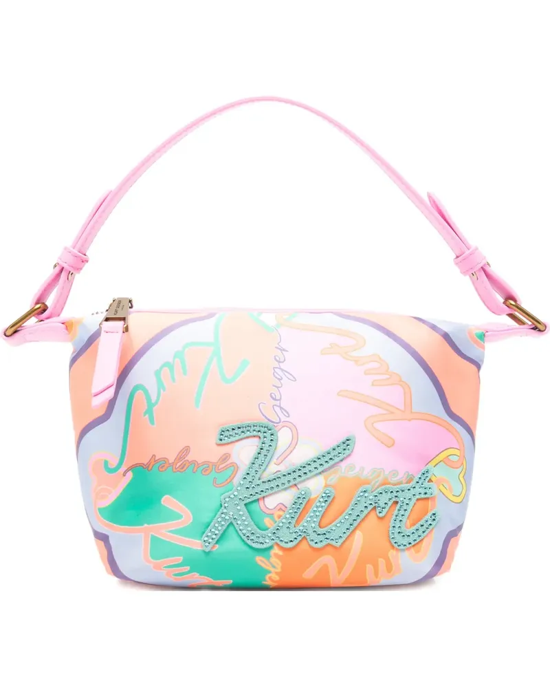 Kurt Geiger logo-print crystal-embellished shoulder bag - Blau Blau