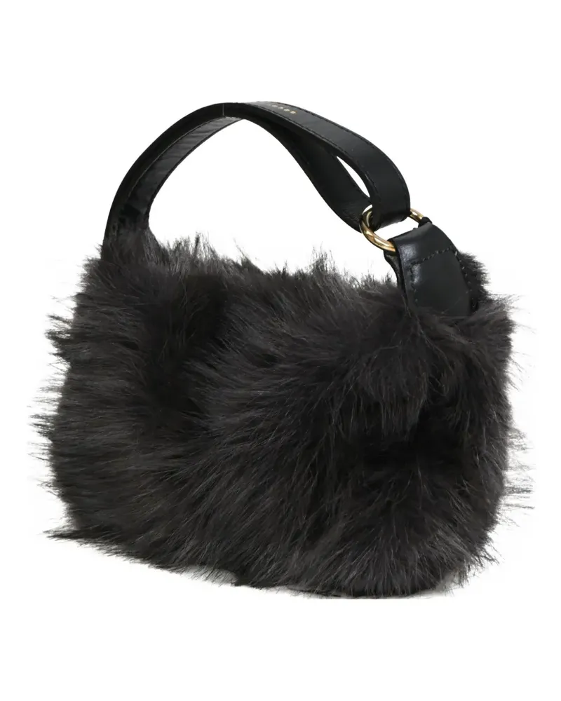 Sacai small faux-fur tote bag - Schwarz Schwarz