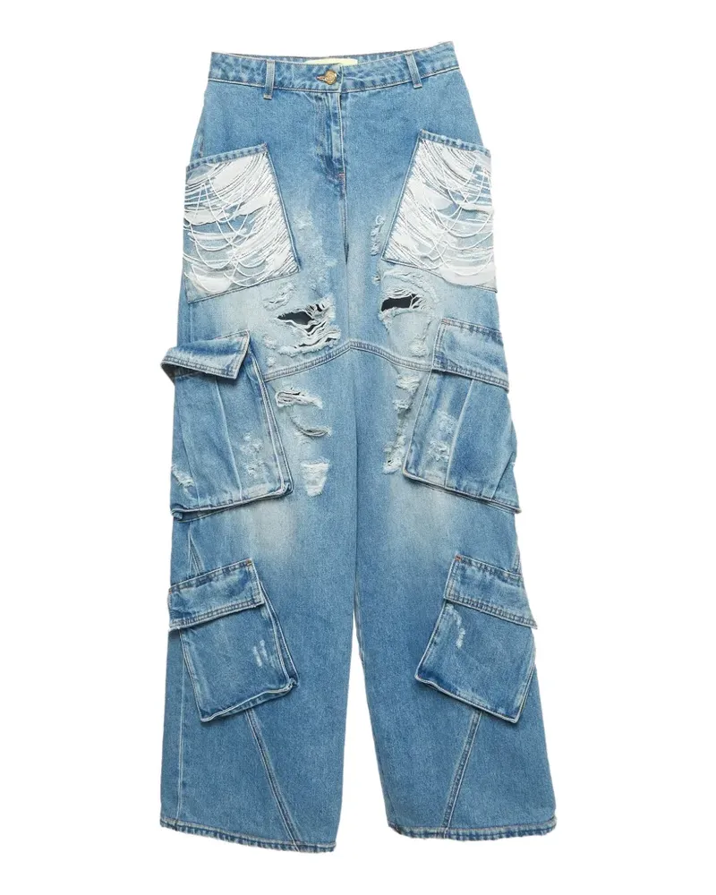 Elisabetta Franchi sequinned cargo jeans - Blau Blau
