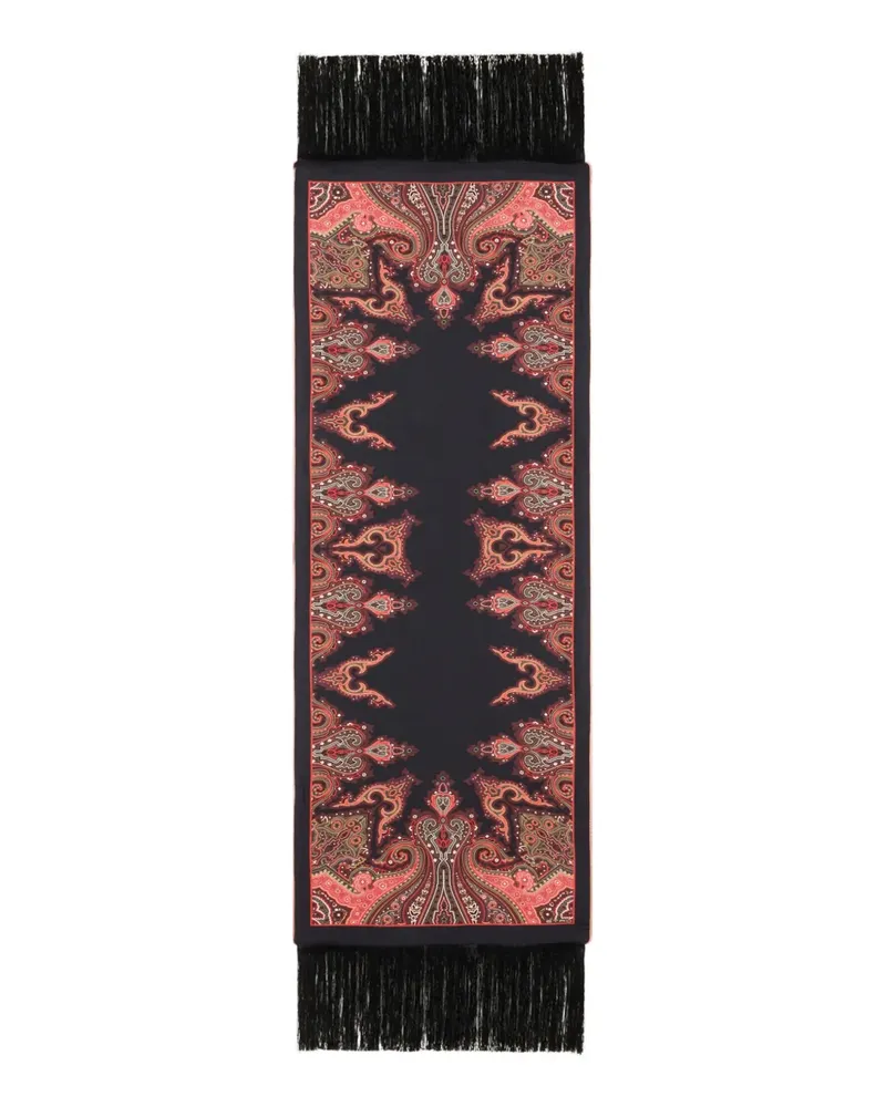 Etro geometric silk scarf - Schwarz Schwarz