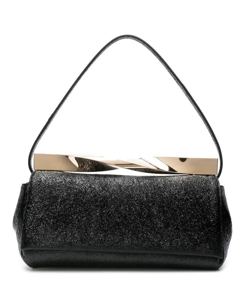 Aquazzura Twist Clutch in Knitteroptik - Schwarz Schwarz