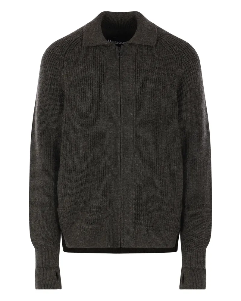 Barbour zip-fastening ribbed-knit cardigan - Grün Grün