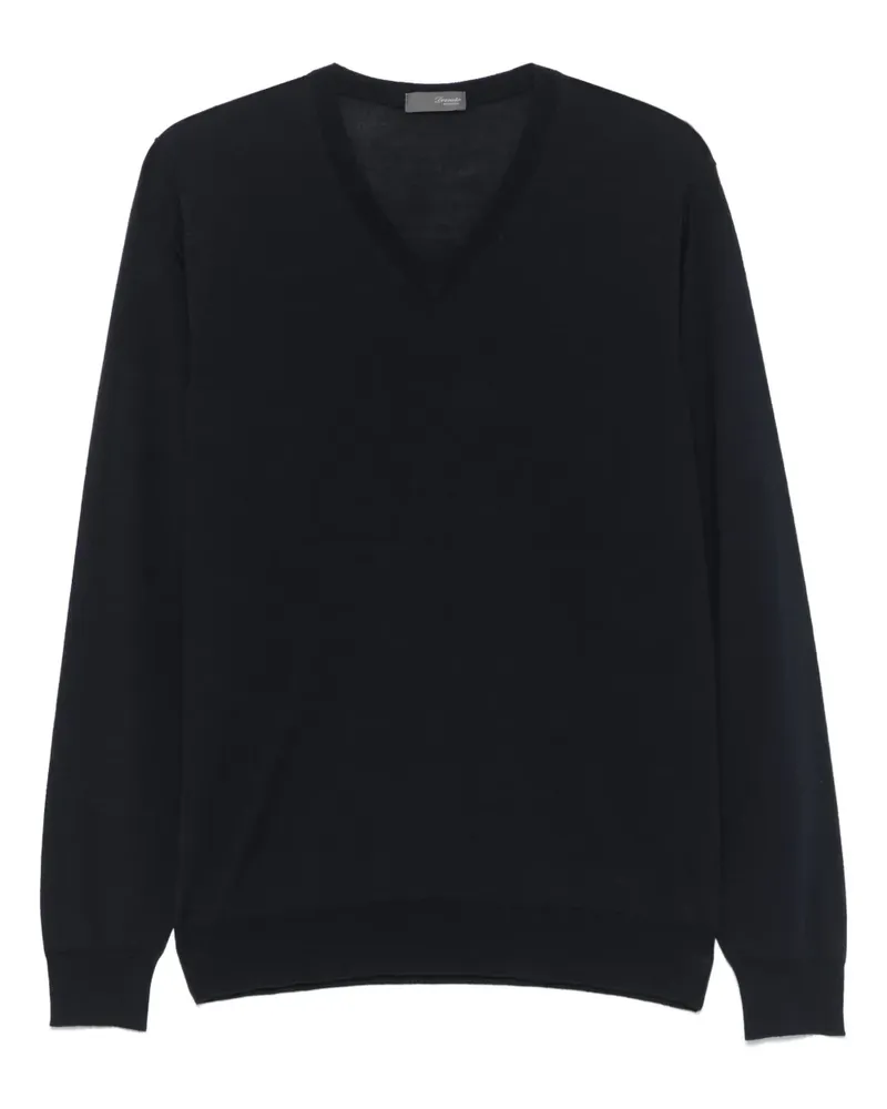 Drumohr  Pullover mit V-Ausschnitt - Blau Blau