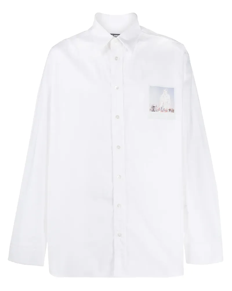 Raf Simons Hemd mit Foto-Print - Weiß Weiß