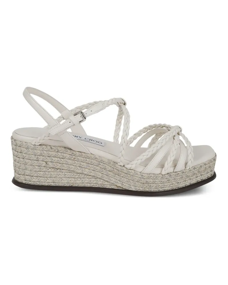 Jimmy Choo Sandalen mit geflochtenem Absatz - Weiß Weiß