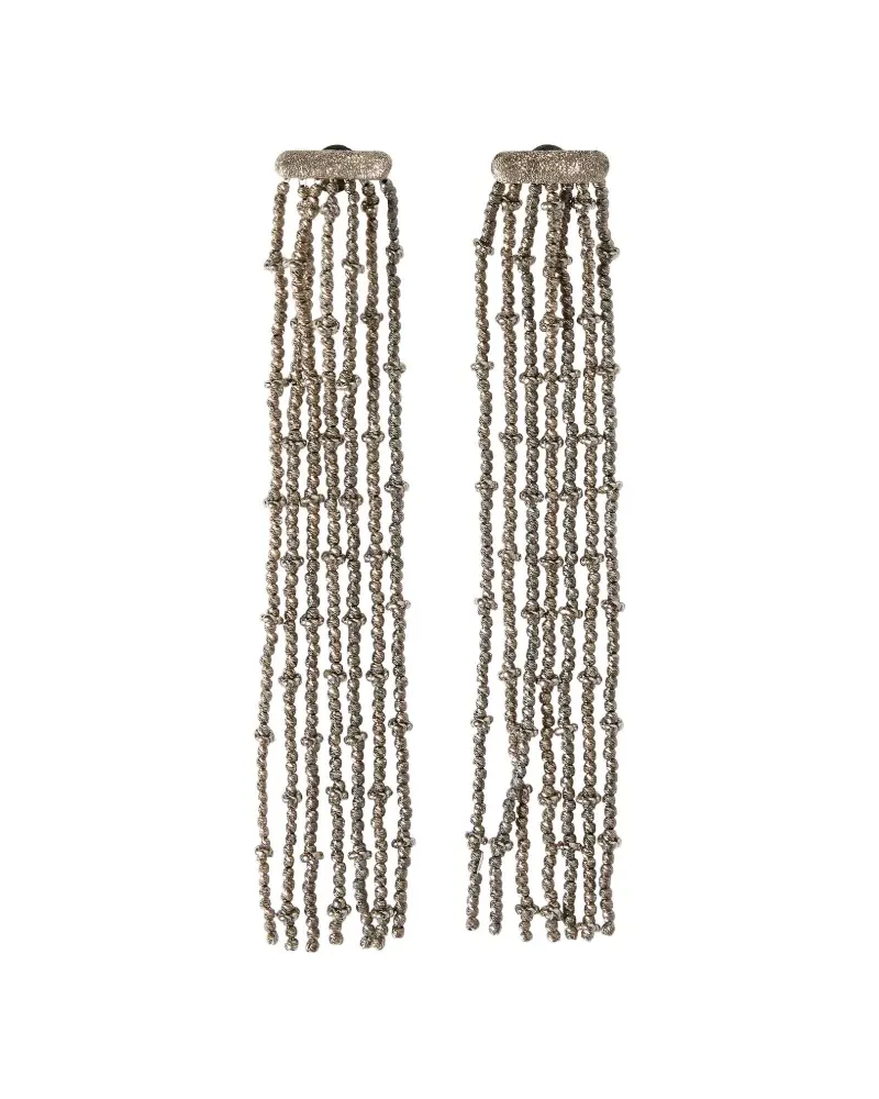 Brunello Cucinelli Ausgefranste Ohrringe aus Sterlingsilber Silber
