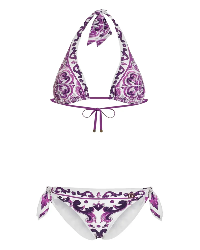 Dolce & Gabbana Bikini mit Print - Weiß Weiß