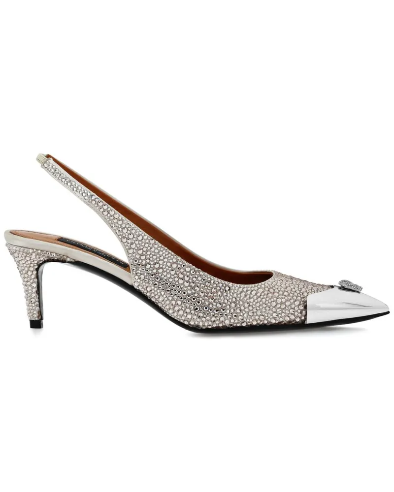 Philipp Plein Mix Strass Pumps 55mm - Nude Nude