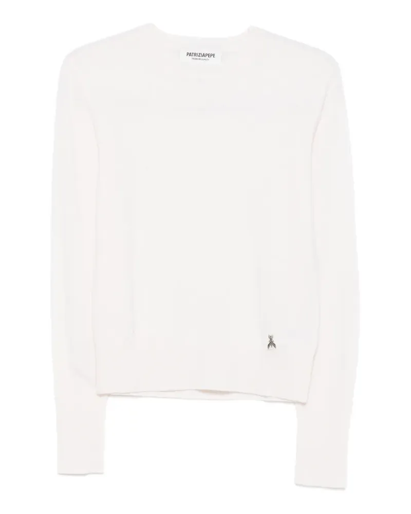 Patrizia Pepe logo-plaque cashmere sweater - Nude Nude