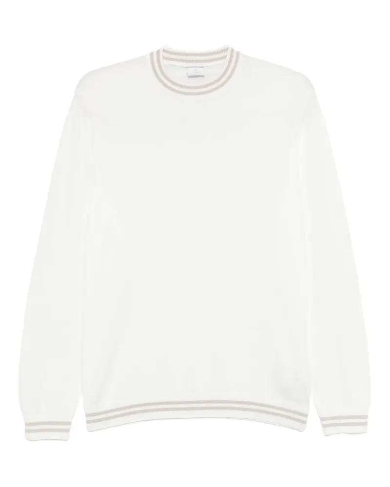Eleventy Pullover mit gestreiften Bündchen - Weiß Weiß