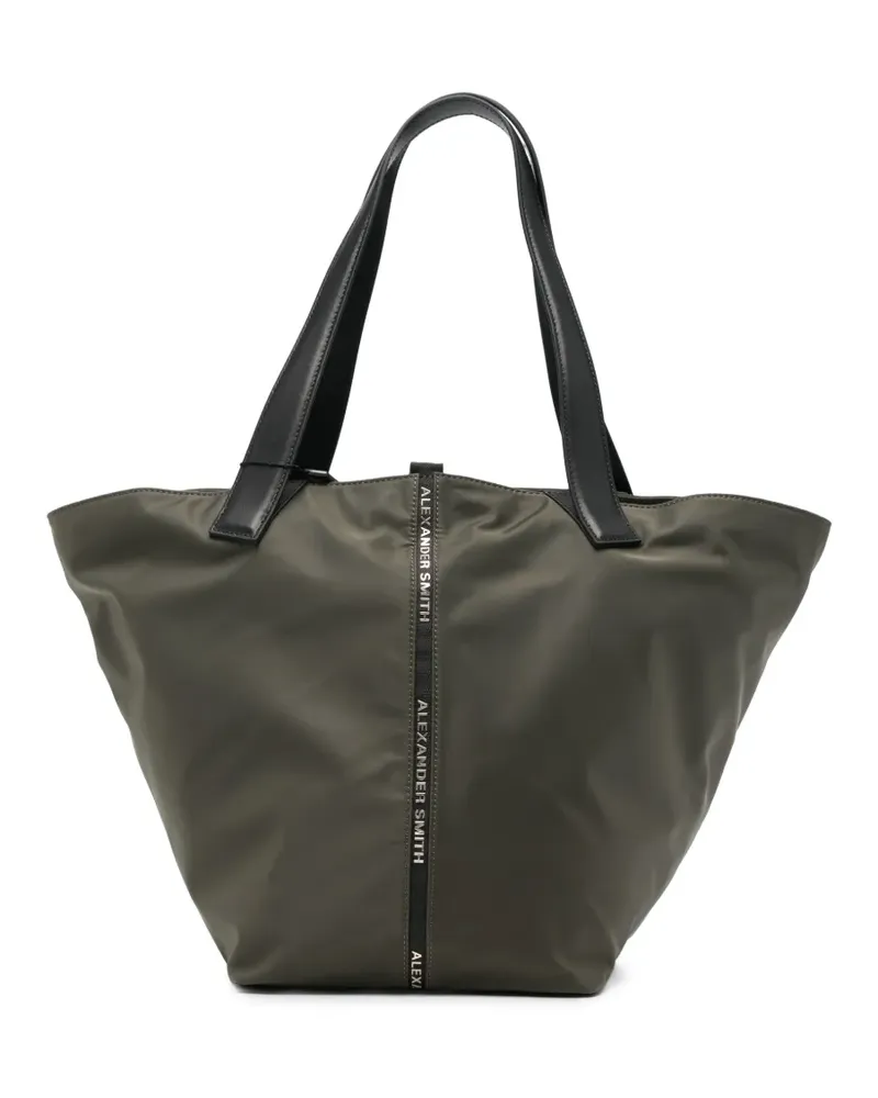 Alexander Smith Große Laurent Tote Bag mit Logo-Streifen - Grün Grün