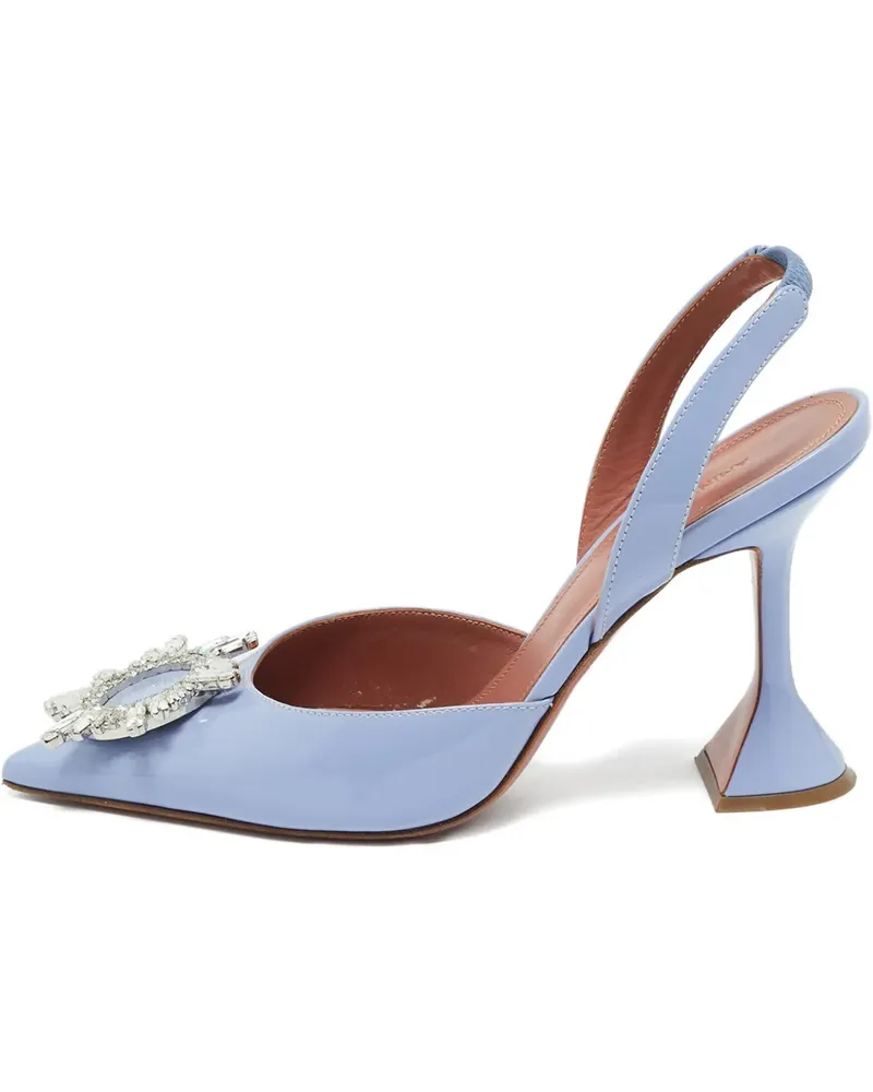Amina Muaddi crystal-embellishment slingback pumps - Blau Blau