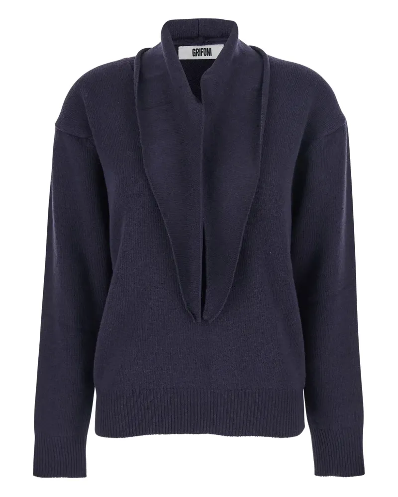 Mauro Grifoni dropped-shoulders sweater - Blau Blau