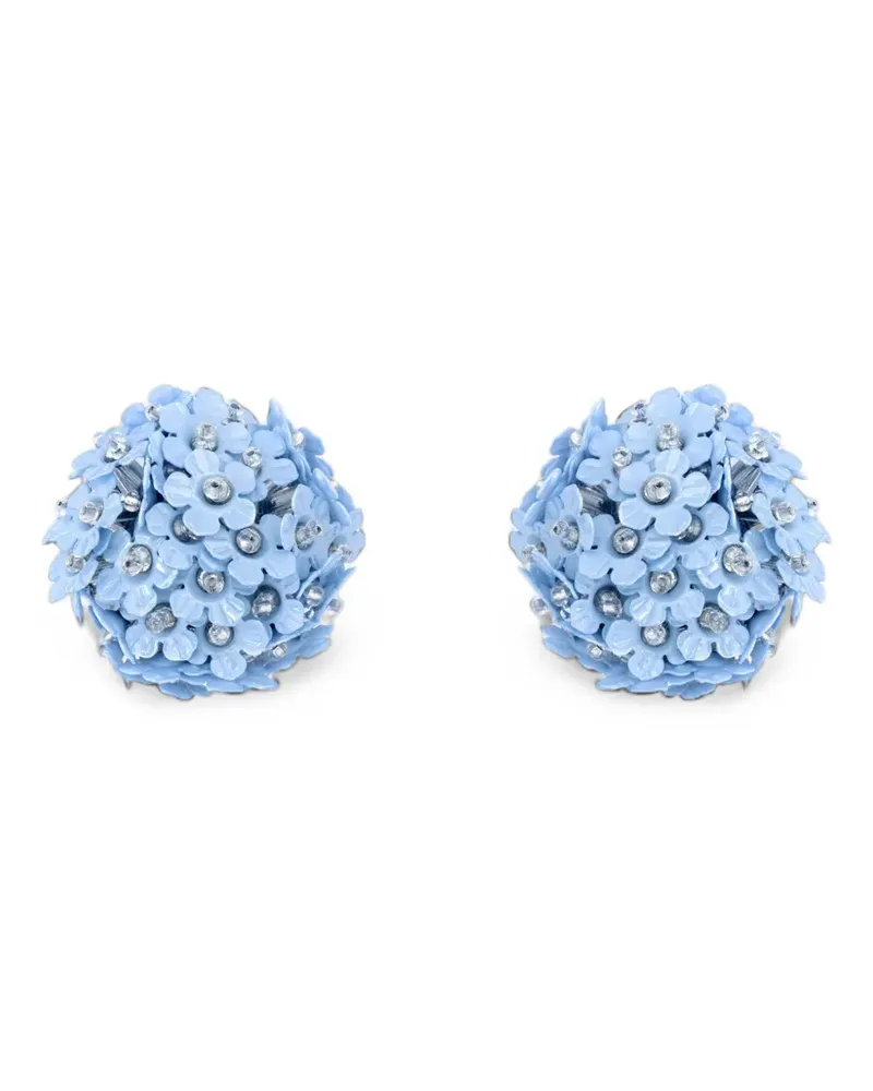 Oscar de la Renta Ohrringe im Pompon-Stil - Blau Blau