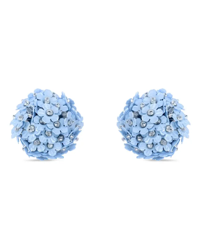 Oscar de la Renta Ohrringe im Pompon-Stil - Blau Blau