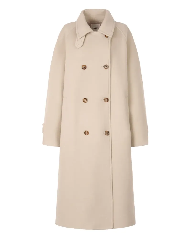 STUDIO TOMBOY Balmacaan double-breasted button-up coat - Nude Nude