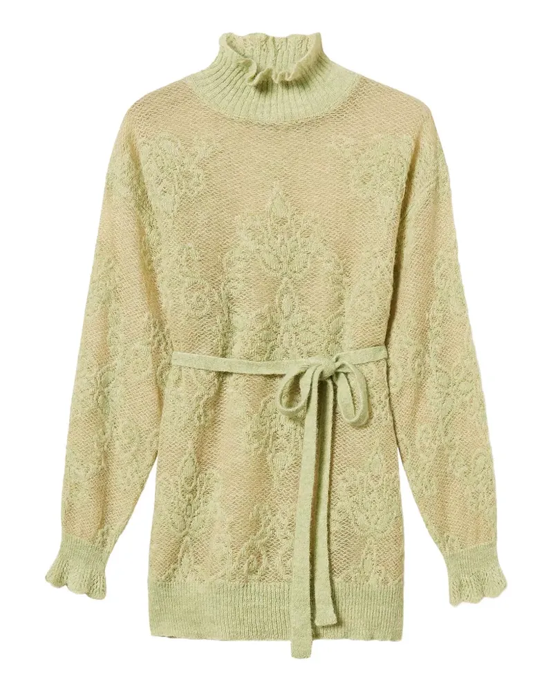 Twin-Set Jacquard-Pullover aus Alpakagemisch - Grün Grün