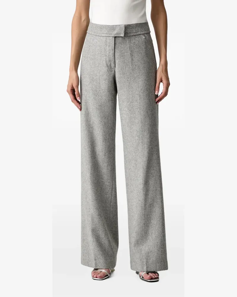 Silvian Heach Weite Hose mit Logo-Schild - Grau Grau