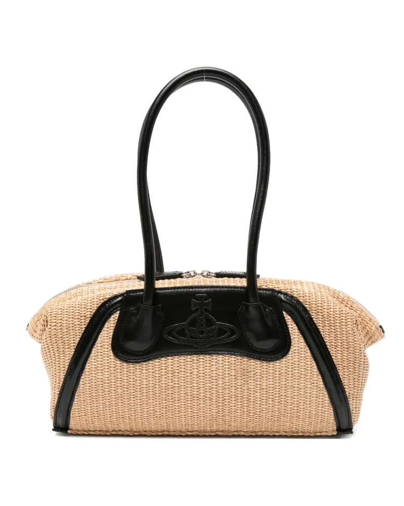 Vivienne Westwood Shirley Orb-plaque shoulder bag - Nude Nude