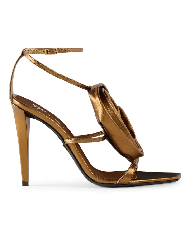 Giuseppe Zanotti Curded Flowers sandal 105 - Braun Braun