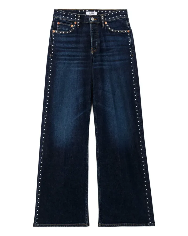 RE/DONE Wide-Leg-Jeans mit Nieten - Blau Blau