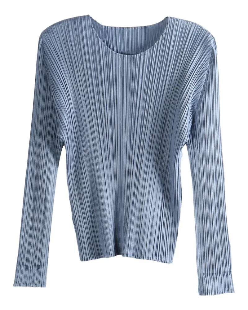 Issey Miyake Langärmeliges Oberteil mit Plissee - Blau Blau