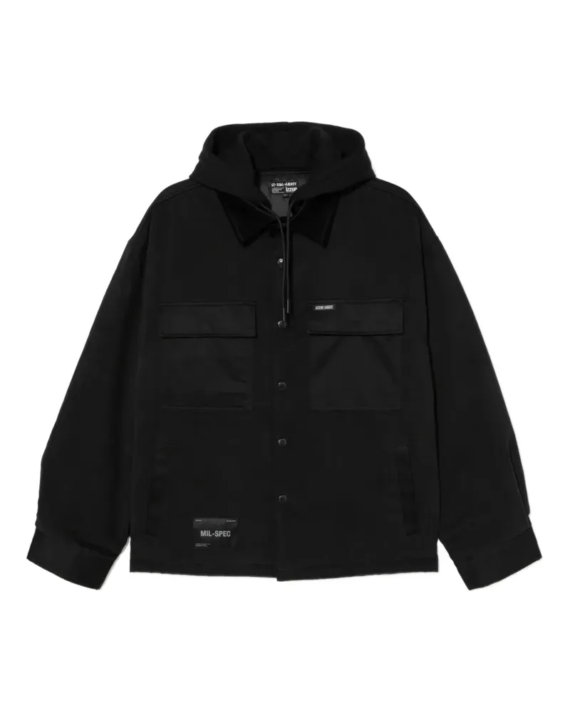 Izzue Jacke mit Logo-Patch - Schwarz Schwarz