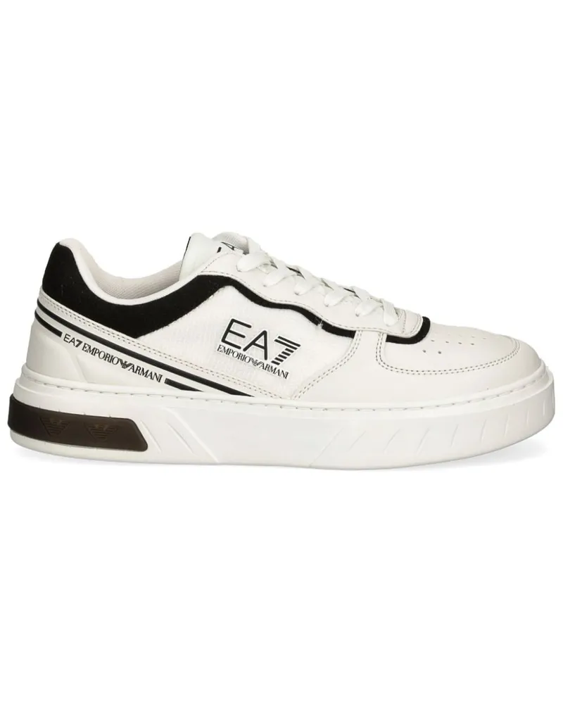 EA7 Sneakers mit Logo-Patch - Weiß Weiß