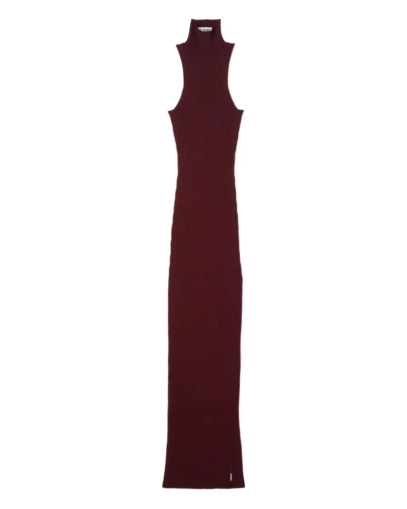 SUNNEI Geripptes Midikleid mit Stehkragen - Rot Rot