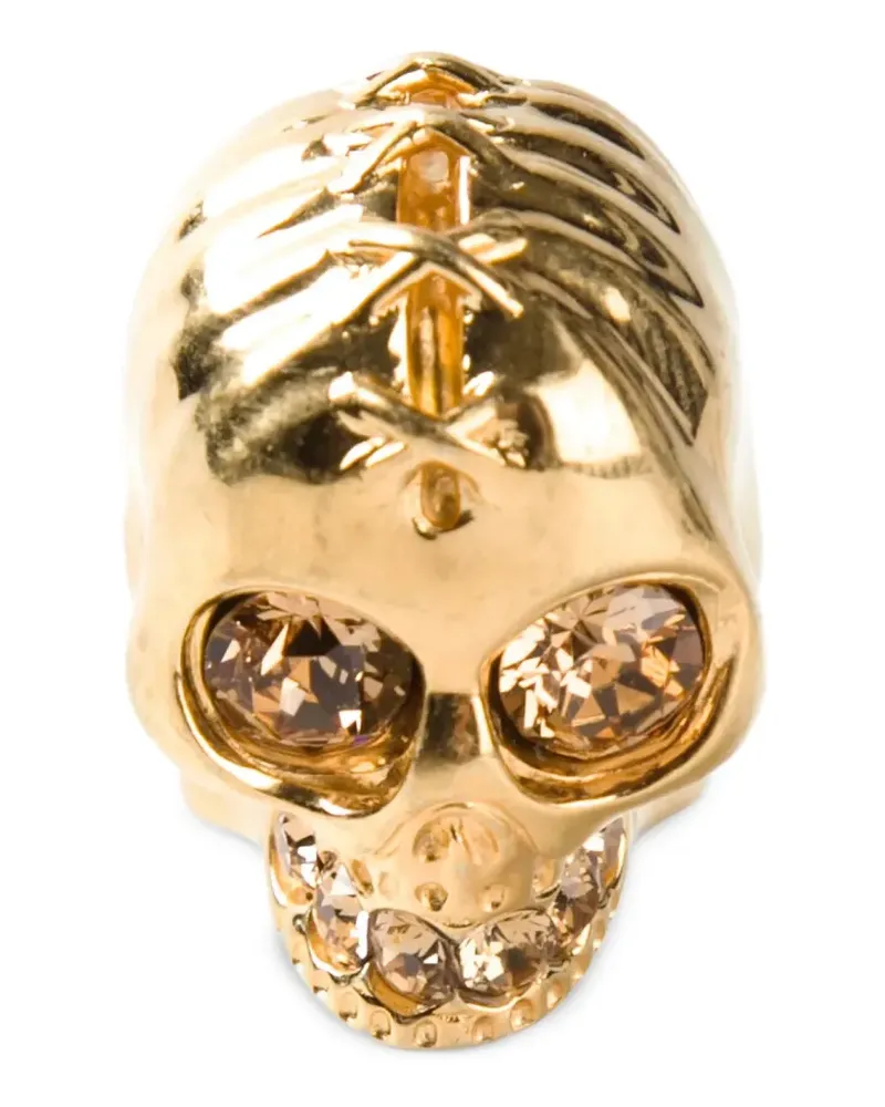 Alexander McQueen skull crystal-embellished ring - Gold Gold