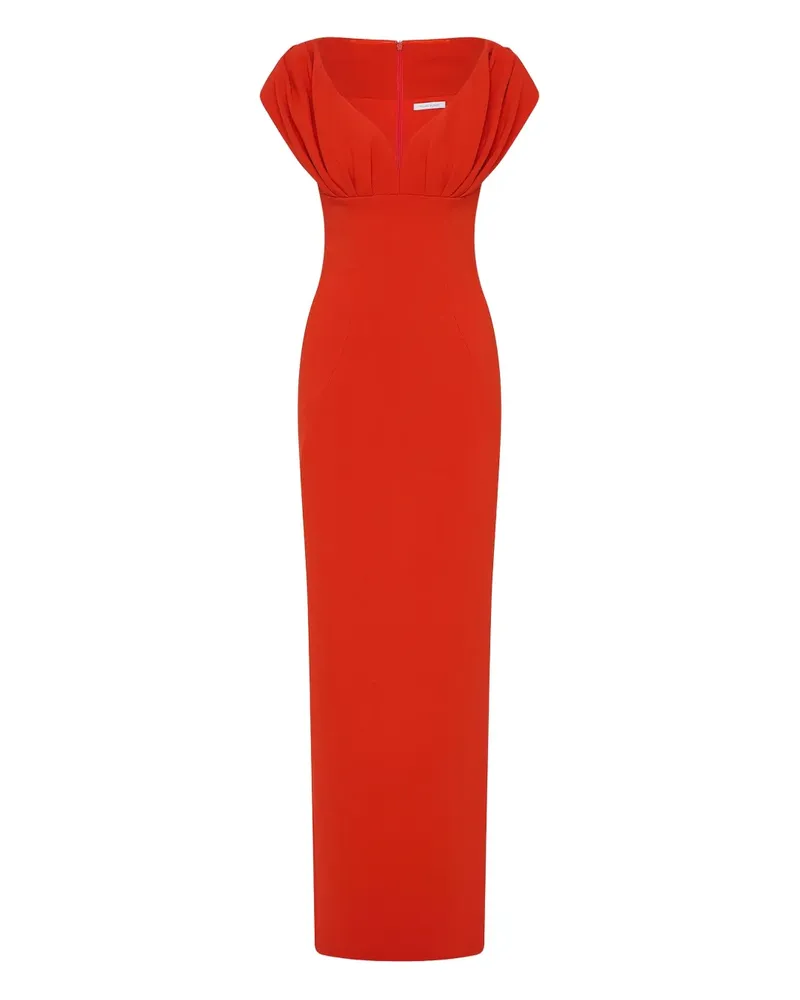 Rachel Gilbert Gerafftes Myra Maxikleid - Rot Rot