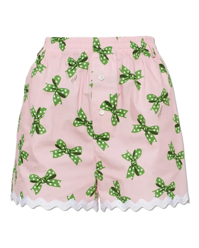 Moschino Schleifen-Shorts mit Wellensaum - Rosa Rosa