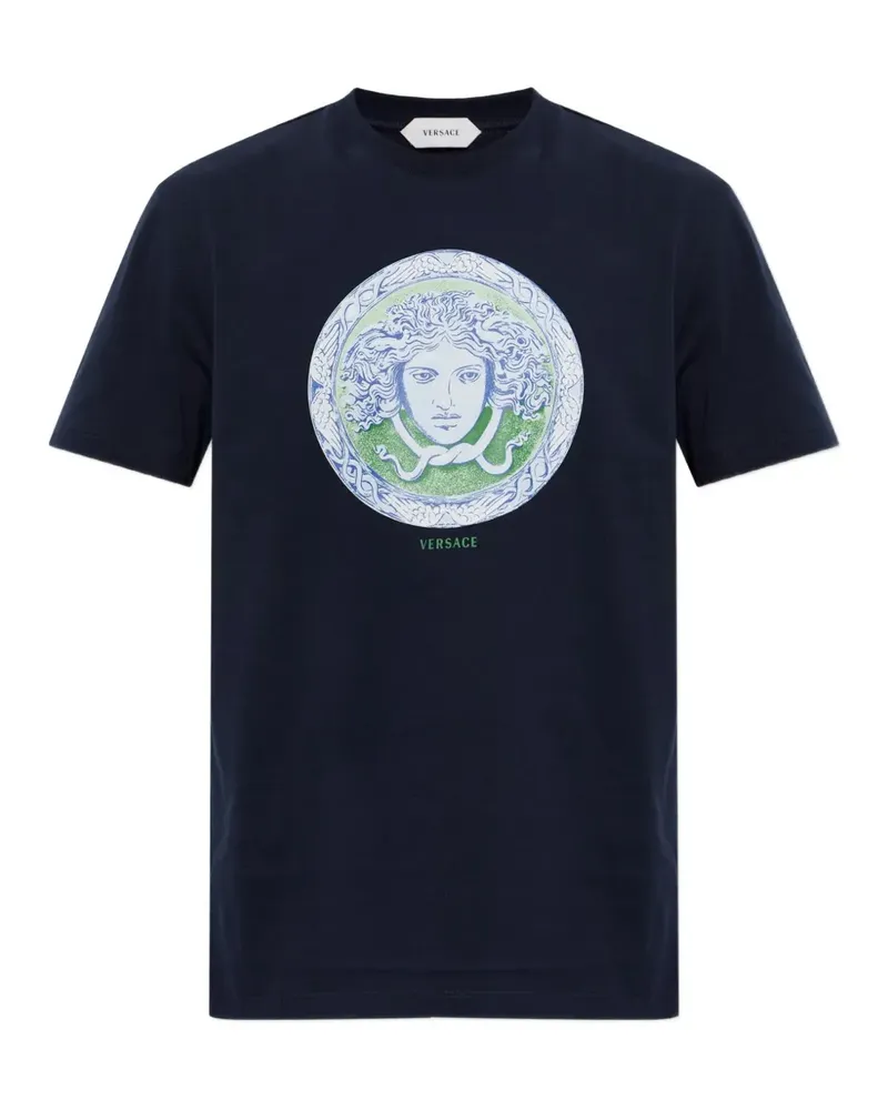 Versace T-Shirt mit Medusa-Print - Blau Blau