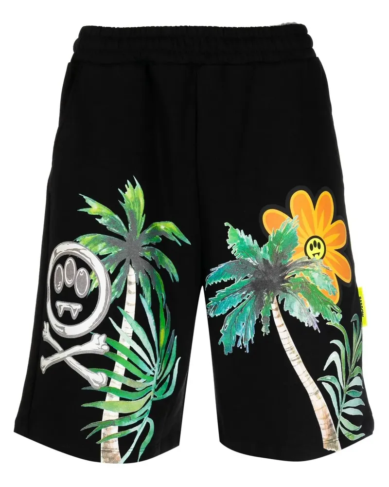 BARROW Joggingshorts mit Palmen-Print - Schwarz Schwarz