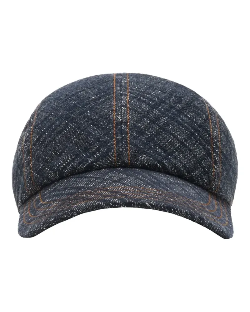 Burberry Karierte Jeans-Baseballkappe - Blau Blau