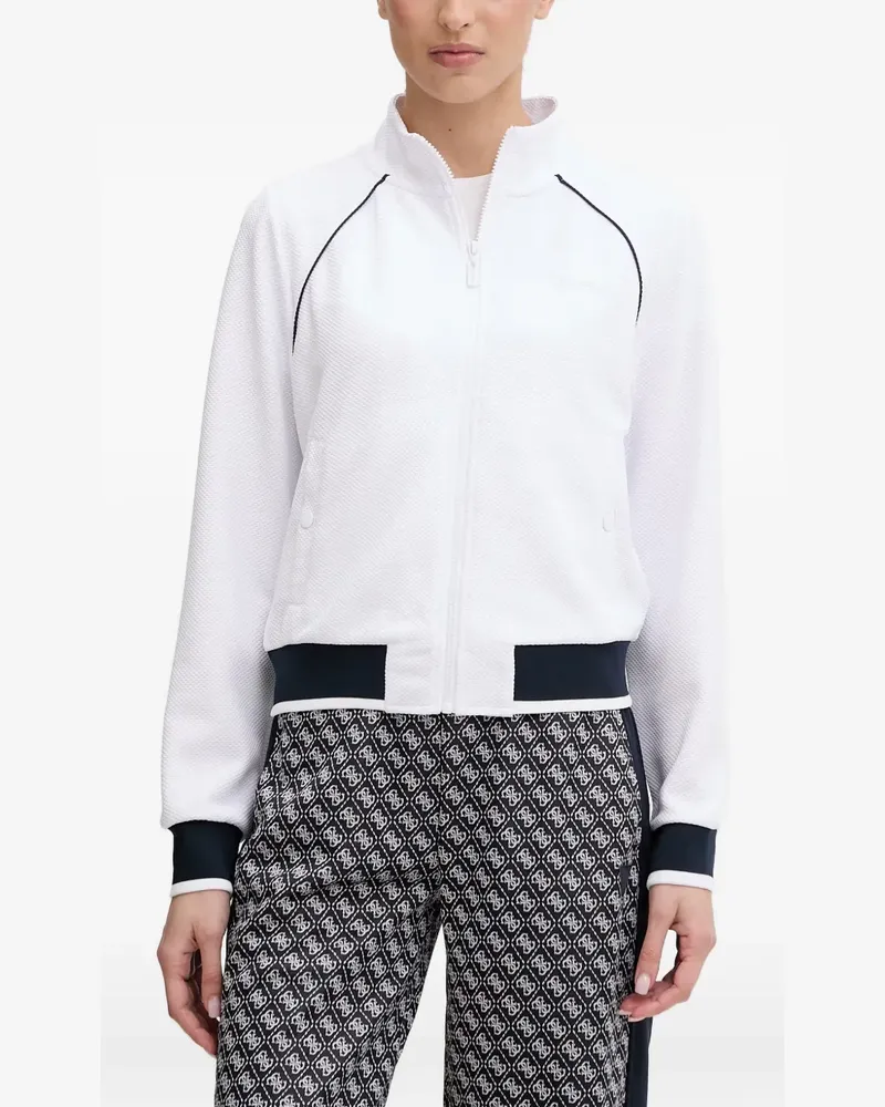 Guess textured-finish full-zip sweatshirt - Weiß Weiß