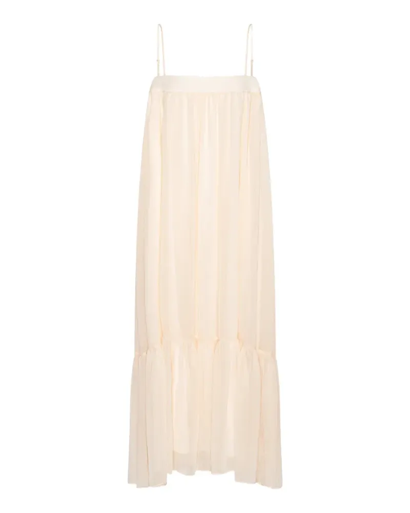 ROTATE Birger Christensen Chiffon-Midikleid in A-Linie - Nude Nude