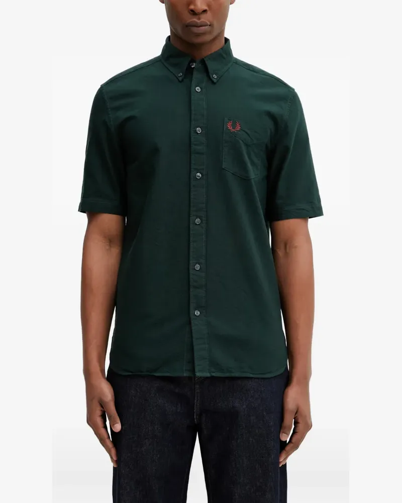 Fred Perry logo-embroidered short-sleeve shirt - Grün Grün