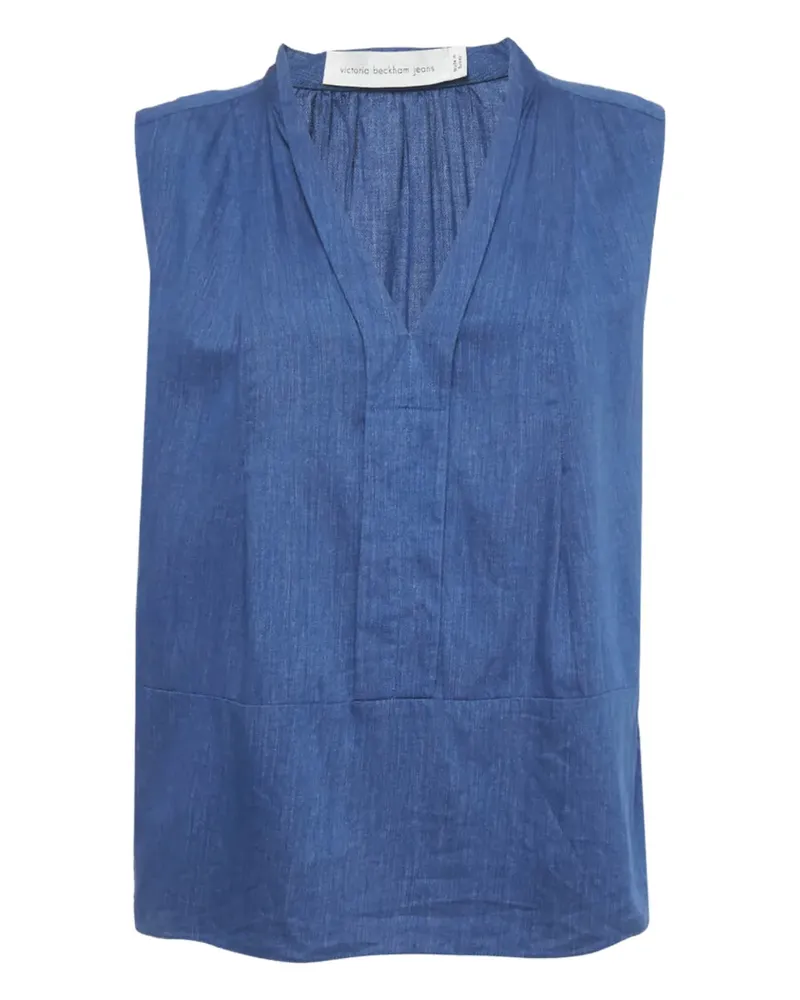 Victoria Beckham Top mit V-Ausschnitt - Blau Blau