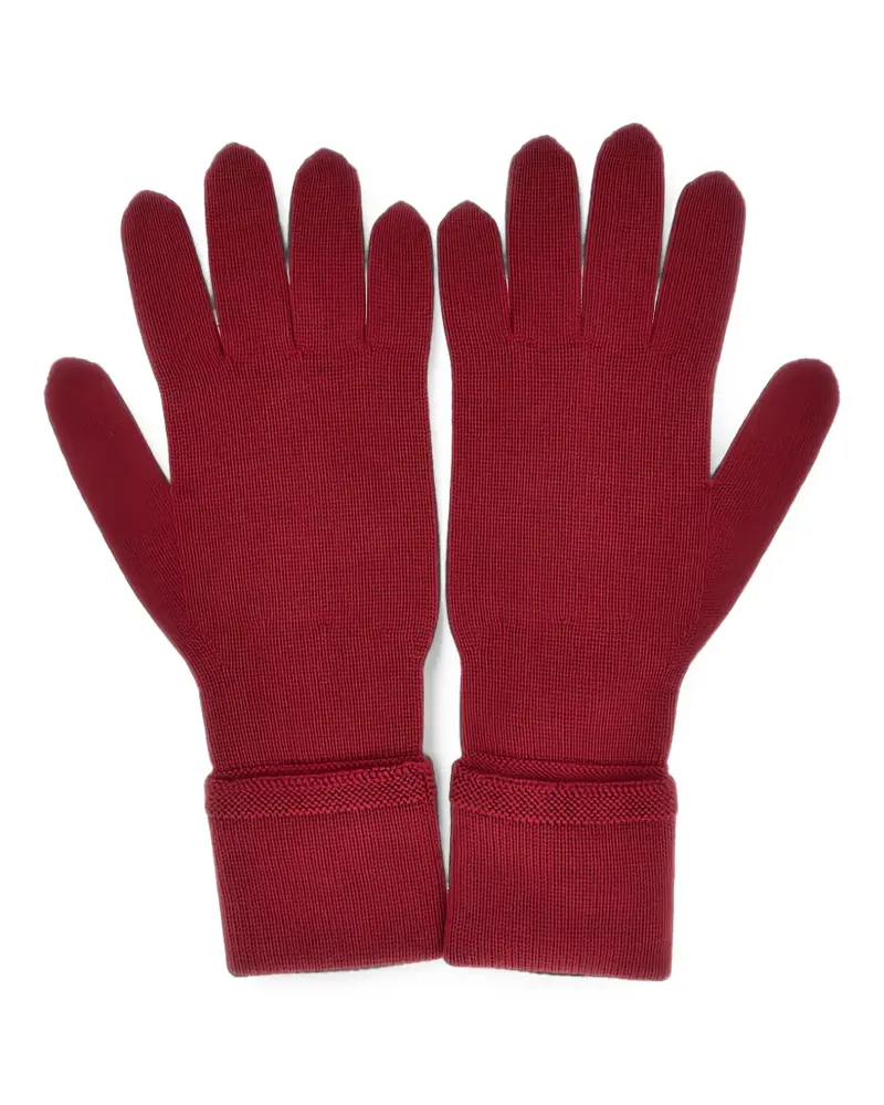 Emporio Armani logo-embroidered wool gloves - Rot Rot