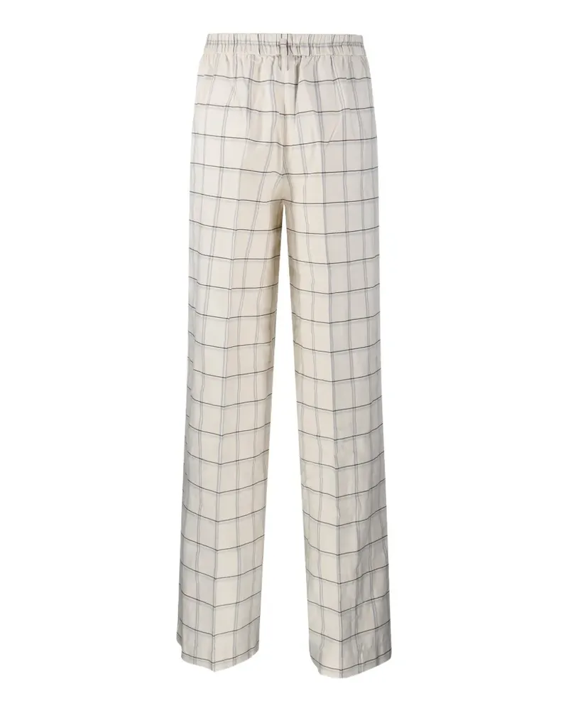 forte_forte checked trousers - Nude Nude