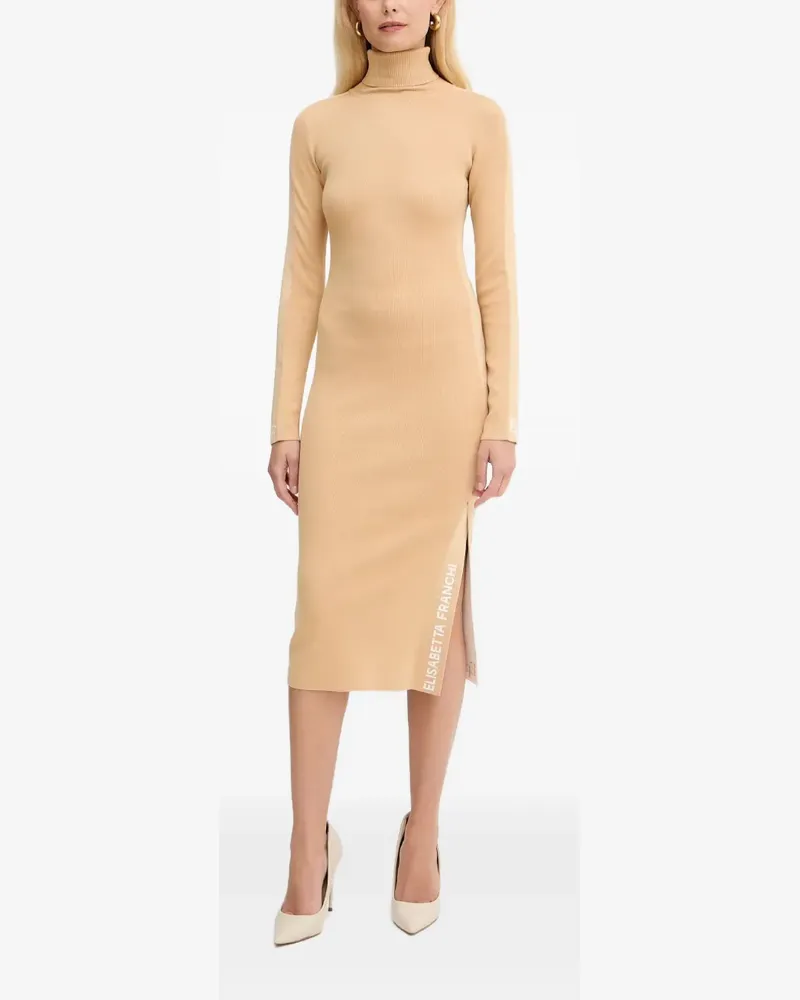 Elisabetta Franchi Rollkragenkleid mit seitlichem Schlitz - Nude Nude