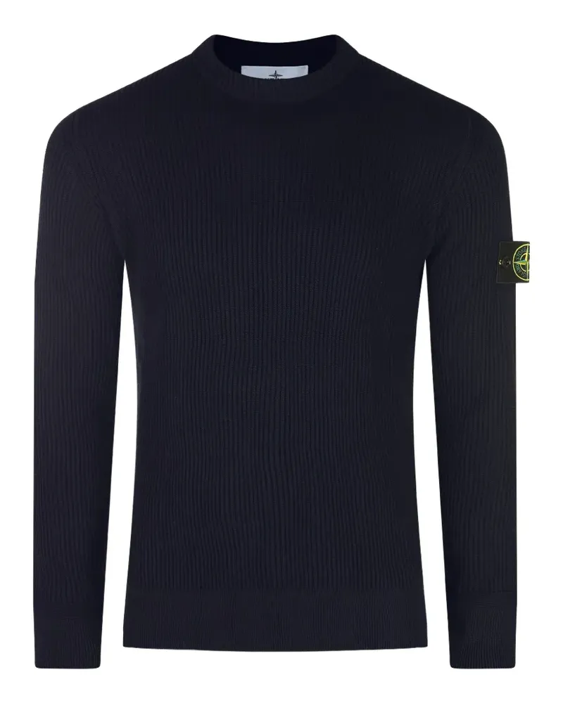 Stone Island ribbed-knit logo-patch sweater - Blau Blau