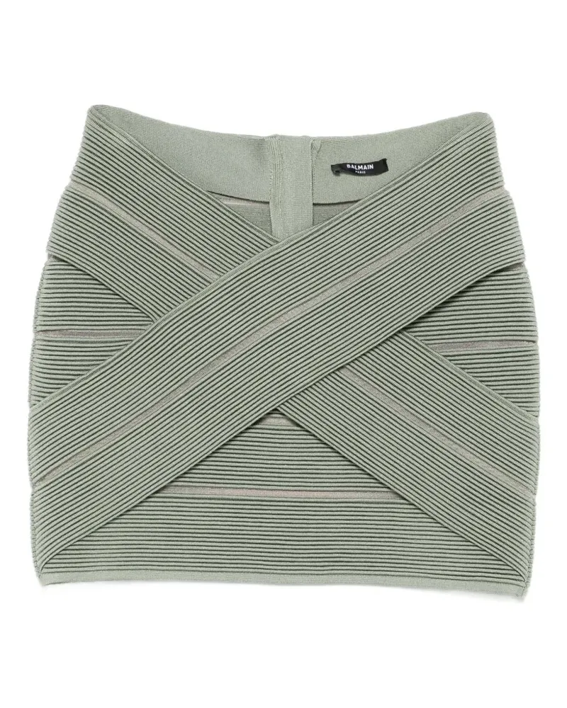Balmain crossover knitted skirt - Grün Grün
