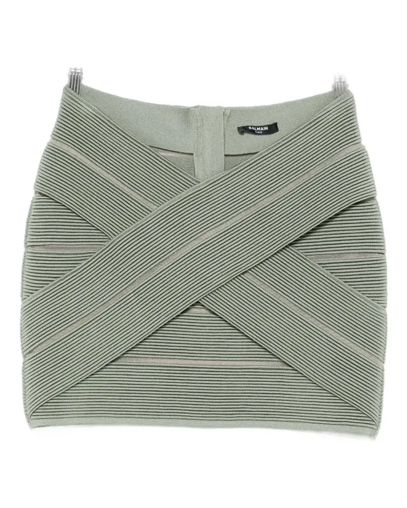Balmain crossover knitted skirt - Grün Grün
