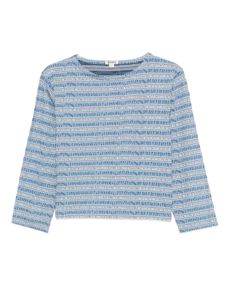 BODE Bluse mit U-Boot-Ausschnitt - Blau Blau
